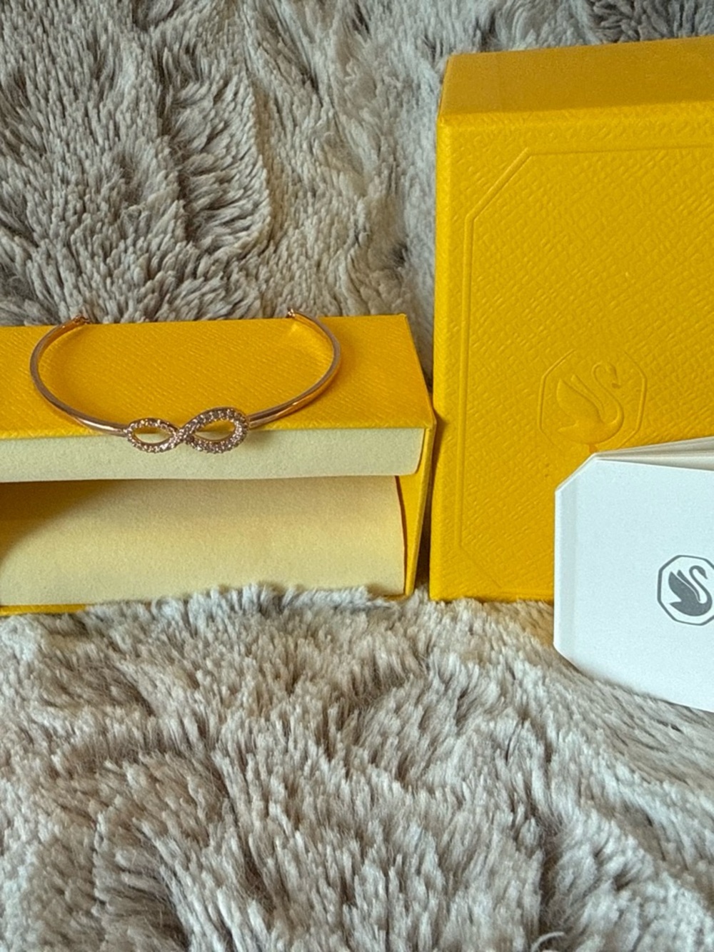 Swarovski Rose Gold Infinity Bangle Bracelet